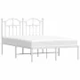 Estructura de cama de metal con cabecero blanca 120x200 cm de vidaXL, Camas y somieres - Ref: Foro24-353486, Precio: 100,79 €...