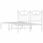 Estructura de cama de metal con cabecero blanca 120x200 cm de vidaXL, Camas y somieres - Ref: Foro24-353486, Precio: 100,79 €...