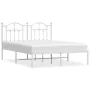 Estructura de cama de metal con cabecero blanca 140x190 cm de vidaXL, Camas y somieres - Ref: Foro24-353488, Precio: 115,74 €...