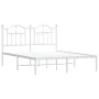 Estructura de cama de metal con cabecero blanca 140x190 cm de vidaXL, Camas y somieres - Ref: Foro24-353488, Precio: 115,74 €...
