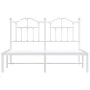 Estructura de cama de metal con cabecero blanca 140x190 cm de vidaXL, Camas y somieres - Ref: Foro24-353488, Precio: 115,74 €...