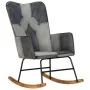 Genuine Leather and Gray Canvas Rocking Chair by vidaXL, Rocking chairs - Ref: Foro24-339693, Price: 100,31 €, Discount: %