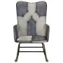 Genuine Leather and Gray Canvas Rocking Chair by vidaXL, Rocking chairs - Ref: Foro24-339693, Price: 100,31 €, Discount: %