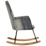 Genuine Leather and Gray Canvas Rocking Chair by vidaXL, Rocking chairs - Ref: Foro24-339693, Price: 100,31 €, Discount: %
