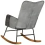 Genuine Leather and Gray Canvas Rocking Chair by vidaXL, Rocking chairs - Ref: Foro24-339693, Price: 100,31 €, Discount: %