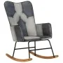 Genuine Leather and Gray Canvas Rocking Chair by vidaXL, Rocking chairs - Ref: Foro24-339693, Price: 100,31 €, Discount: %
