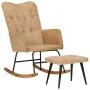 Vintage cream rocking chair with canvas stool by vidaXL, Rocking chairs - Ref: Foro24-339699, Price: 118,94 €, Discount: %