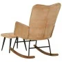 Vintage cream rocking chair with canvas stool by vidaXL, Rocking chairs - Ref: Foro24-339699, Price: 118,94 €, Discount: %