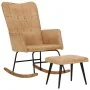 Vintage cream rocking chair with canvas stool by vidaXL, Rocking chairs - Ref: Foro24-339699, Price: 118,94 €, Discount: %
