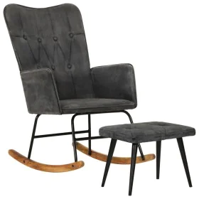 Vintage black canvas rocking chair with footrest stool by vidaXL, Rocking chairs - Ref: Foro24-339702, Price: 125,15 €, Disco...
