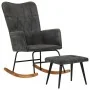 Vintage black canvas rocking chair with footrest stool by vidaXL, Rocking chairs - Ref: Foro24-339702, Price: 125,15 €, Disco...