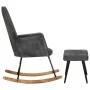 Vintage black canvas rocking chair with footrest stool by vidaXL, Rocking chairs - Ref: Foro24-339702, Price: 125,15 €, Disco...