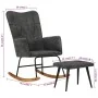 Vintage black canvas rocking chair with footrest stool by vidaXL, Rocking chairs - Ref: Foro24-339702, Price: 125,15 €, Disco...