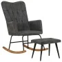 Vintage black canvas rocking chair with footrest stool by vidaXL, Rocking chairs - Ref: Foro24-339702, Price: 125,15 €, Disco...