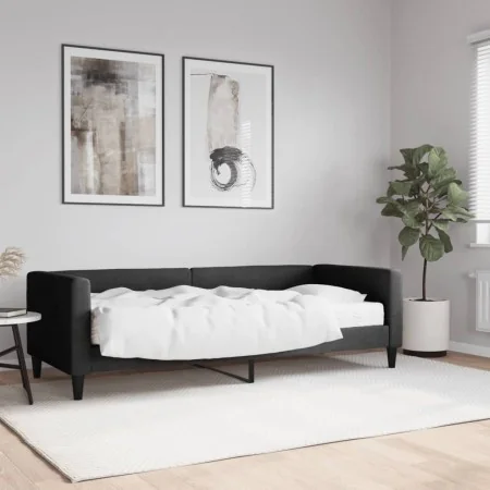 Sofá cama con colchón tela negro 80x200 cm de vidaXL, Camas y somieres - Ref: Foro24-3196557, Precio: 306,34 €, Descuento: %