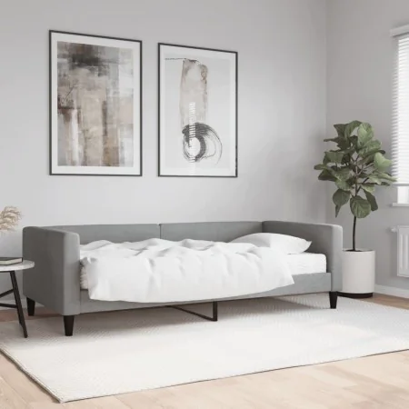 Schlafsofa mit hellgrauer Stoffmatratze 90x200 cm von vidaXL, Betten und Lattenroste - Ref: Foro24-3196560, Preis: 310,66 €, ...