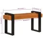 Schwarz-braune Bank aus echtem Ziegenleder, 110 cm von vidaXL, Ess- und Küchenbänke - Ref: Foro24-342210, Preis: 163,59 €, Ra...
