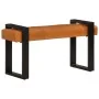 Schwarz-braune Bank aus echtem Ziegenleder, 110 cm von vidaXL, Ess- und Küchenbänke - Ref: Foro24-342210, Preis: 163,59 €, Ra...