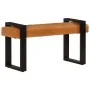 Schwarz-braune Bank aus echtem Ziegenleder, 110 cm von vidaXL, Ess- und Küchenbänke - Ref: Foro24-342210, Preis: 163,59 €, Ra...