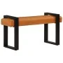 Schwarz-braune Bank aus echtem Ziegenleder, 110 cm von vidaXL, Ess- und Küchenbänke - Ref: Foro24-342210, Preis: 163,59 €, Ra...