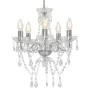 Lámpara de araña con cuentas de cristal plateado redonda 5xE14 de vidaXL, Lámparas - Ref: Foro24-281601, Precio: 85,96 €, Des...