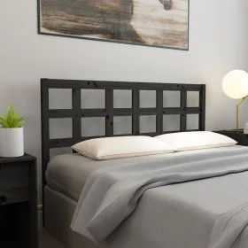 Solid black pine wood bed headboard 165.5x4x100 cm by vidaXL, Headboards and footboards - Ref: Foro24-817904, Price: 42,70 €,...