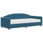 Sofa bed with blue velvet mattress 90x200 cm by vidaXL, Beds and slatted bases - Ref: Foro24-3197276, Price: 313,49 €, Discou...