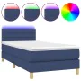 Box spring bed with mattress and LED blue fabric 80x200 cm by vidaXL, Beds and slatted bases - Ref: Foro24-3133755, Price: 29...