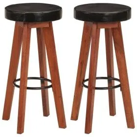 Küchenhocker 2 Stück Echtes Leder Massivholz Akazie von vidaXL, Küchenhocker - Ref: Foro24-348165, Preis: 172,06 €, Rabatt: %