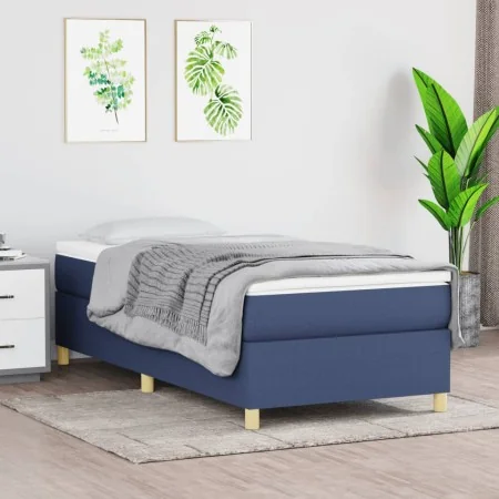 Box spring bed with blue fabric mattress 80x200 cm by vidaXL, Beds and slatted bases - Ref: Foro24-3144480, Price: 283,95 €, ...