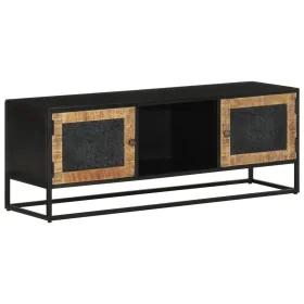 Mueble de TV madera maciza de mango y hierro 110x30x40 cm de vidaXL, Muebles TV - Ref: Foro24-353889, Precio: 233,46 €, Descu...