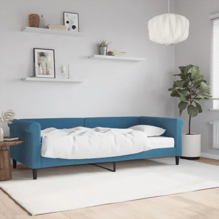 Schlafsofa mit blauer Samtmatratze 90x200 cm von vidaXL, Betten und Lattenroste - Ref: Foro24-3197746, Preis: 333,11 €, Rabat...