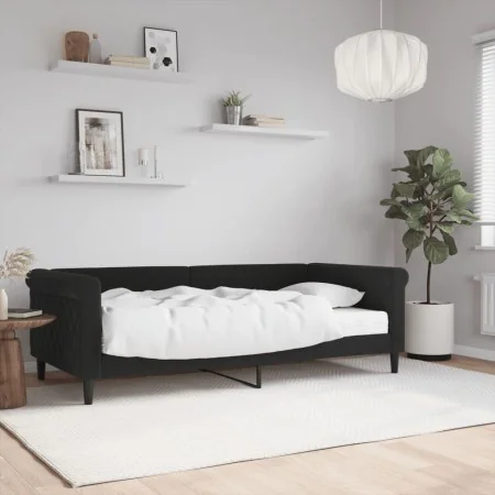 Sofá cama con colchón terciopelo negro 90x190 cm de vidaXL, Camas y somieres - Ref: Foro24-3197762, Precio: 303,56 €, Descuen...