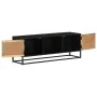 Mueble de TV madera maciza de mango y hierro 110x30x40 cm de vidaXL, Muebles TV - Ref: Foro24-353889, Precio: 233,46 €, Descu...