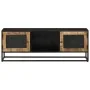 Mueble de TV madera maciza de mango y hierro 110x30x40 cm de vidaXL, Muebles TV - Ref: Foro24-353889, Precio: 233,46 €, Descu...