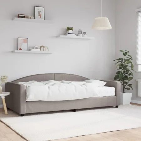 Sofa bed with taupe gray fabric mattress 100x200 cm by vidaXL, Beds and slatted bases - Ref: Foro24-3197178, Price: 376,36 €,...