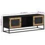 Mueble de TV madera maciza de mango y hierro 110x30x40 cm de vidaXL, Muebles TV - Ref: Foro24-353889, Precio: 233,46 €, Descu...