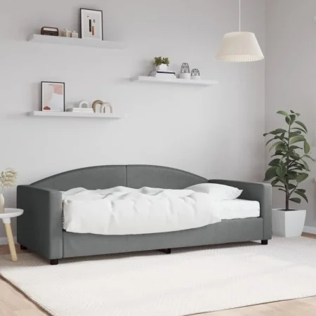 Sofa bed with dark gray fabric mattress 90x190 cm by vidaXL, Beds and slatted bases - Ref: Foro24-3197181, Price: 303,93 €, D...