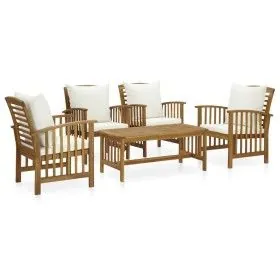 Garden furniture and cushions set 5 pieces solid acacia wood by vidaXL, Garden sets - Ref: Foro24-3057978, Price: 463,49 €, D...