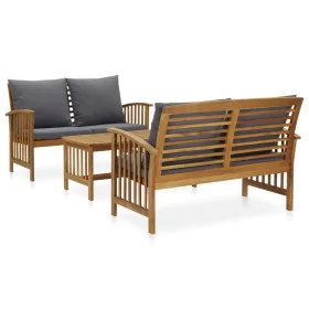 3-teiliges Gartenmöbel mit Kissen aus massivem Akazienholz von vidaXL, Gartensets - Ref: Foro24-3057980, Preis: 398,62 €, Rab...