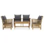 Garden furniture and cushions set 5 pieces solid acacia wood by vidaXL, Garden sets - Ref: Foro24-3057982, Price: 462,68 €, D...