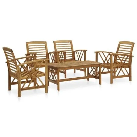 Juego de muebles de jardín 5 piezas madera maciza de acacia de vidaXL, Conjuntos de jardín - Ref: Foro24-3057986, Precio: 367...