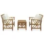 3-teiliges Gartenmöbel mit Kissen aus massivem Akazienholz von vidaXL, Gartensets - Ref: Foro24-3057988, Preis: 410,95 €, Rab...