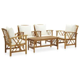 Gartenmöbel- und Kissenset 5-teilig aus massivem Akazienholz von vidaXL, Gartensets - Ref: Foro24-3057990, Preis: 521,44 €, R...