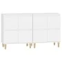 Aparadores 2 uds madera contrachapada blanco 60x35x70 cm de vidaXL, Aparadores - Ref: Foro24-3185751, Precio: 133,44 €, Descu...