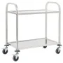 Stainless steel 2-tier kitchen cart 95x45x83.5 cm by vidaXL, Kitchen and dining carts - Ref: Foro24-50913, Price: 87,02 €, Di...