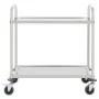Küchenwagen mit 2 Ebenen aus Edelstahl 95x45x83,5 cm von vidaXL, Küchen- und Speisewagen - Ref: Foro24-50913, Preis: 87,02 €,...