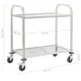 Küchenwagen mit 2 Ebenen aus Edelstahl 95x45x83,5 cm von vidaXL, Küchen- und Speisewagen - Ref: Foro24-50913, Preis: 87,02 €,...