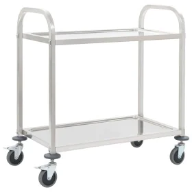 2-stufiger Küchenwagen aus Edelstahl, 96,5 x 55 x 90 cm von vidaXL, Küchen- und Speisewagen - Ref: Foro24-50912, Preis: 113,4...
