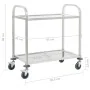 2-stufiger Küchenwagen aus Edelstahl, 96,5 x 55 x 90 cm von vidaXL, Küchen- und Speisewagen - Ref: Foro24-50912, Preis: 113,4...